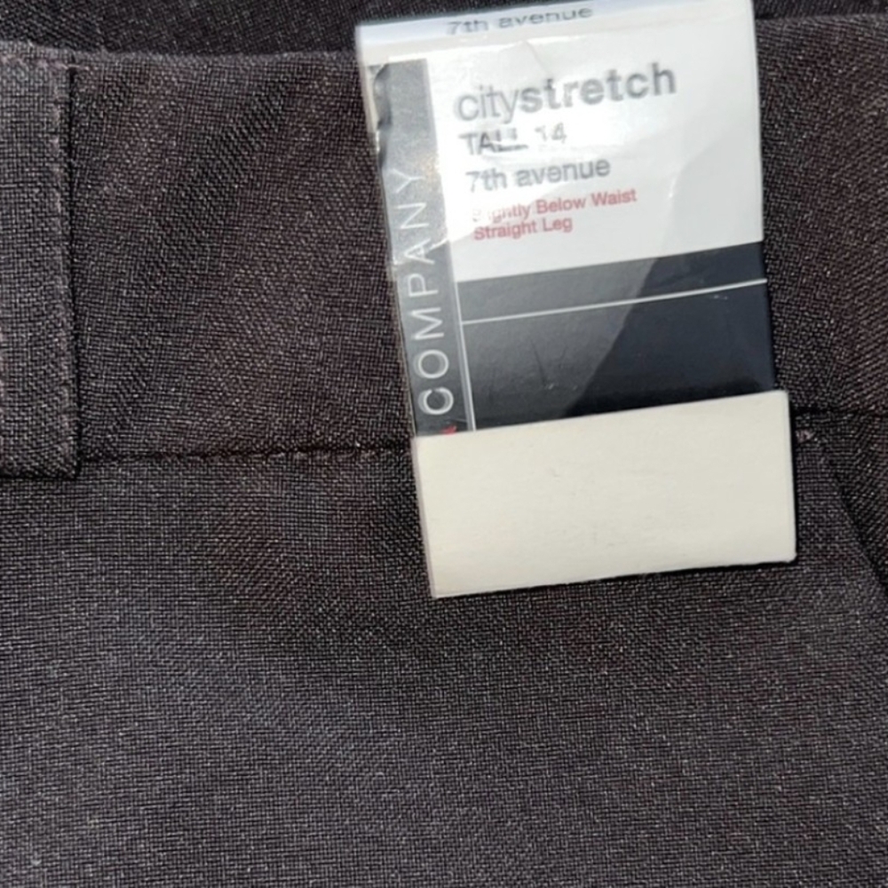 New York & Company 7th Avenue Brown Straight Leg Trousers, Sz: 14 Tall